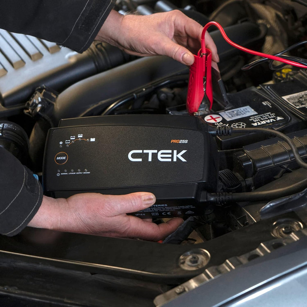 PRO25S, 25A, 12V Batterieladegerät & Stromversorgung, LiFePO4 Lithium Ionen Ladegerät für Auto und LKW mit Rekonditionierungs- und Entsulfatierungsmodus