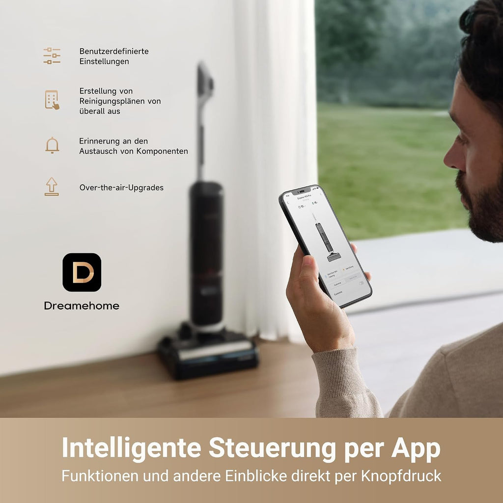 H14 Pro Nass- und Trockensauger, 180° Lie-Flat, 60°C Bürstenpflege, 5-min Trocknung, 18.000Pa Saugkraft, App-Steuerung, Doppelrotationsbürste