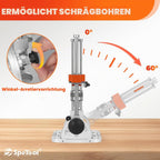 Tragbare Bohrführung, Linearkugellager-Führungsstangen, 1/2" Spannzange, Bohrpressenadapter Handbohrmaschine, 0-60° einstellbar, Mehrwinkelbohrführung