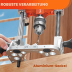 Tragbare Bohrführung, Linearkugellager-Führungsstangen, 1/2" Spannzange, Bohrpressenadapter Handbohrmaschine, 0-60° einstellbar, Mehrwinkelbohrführung