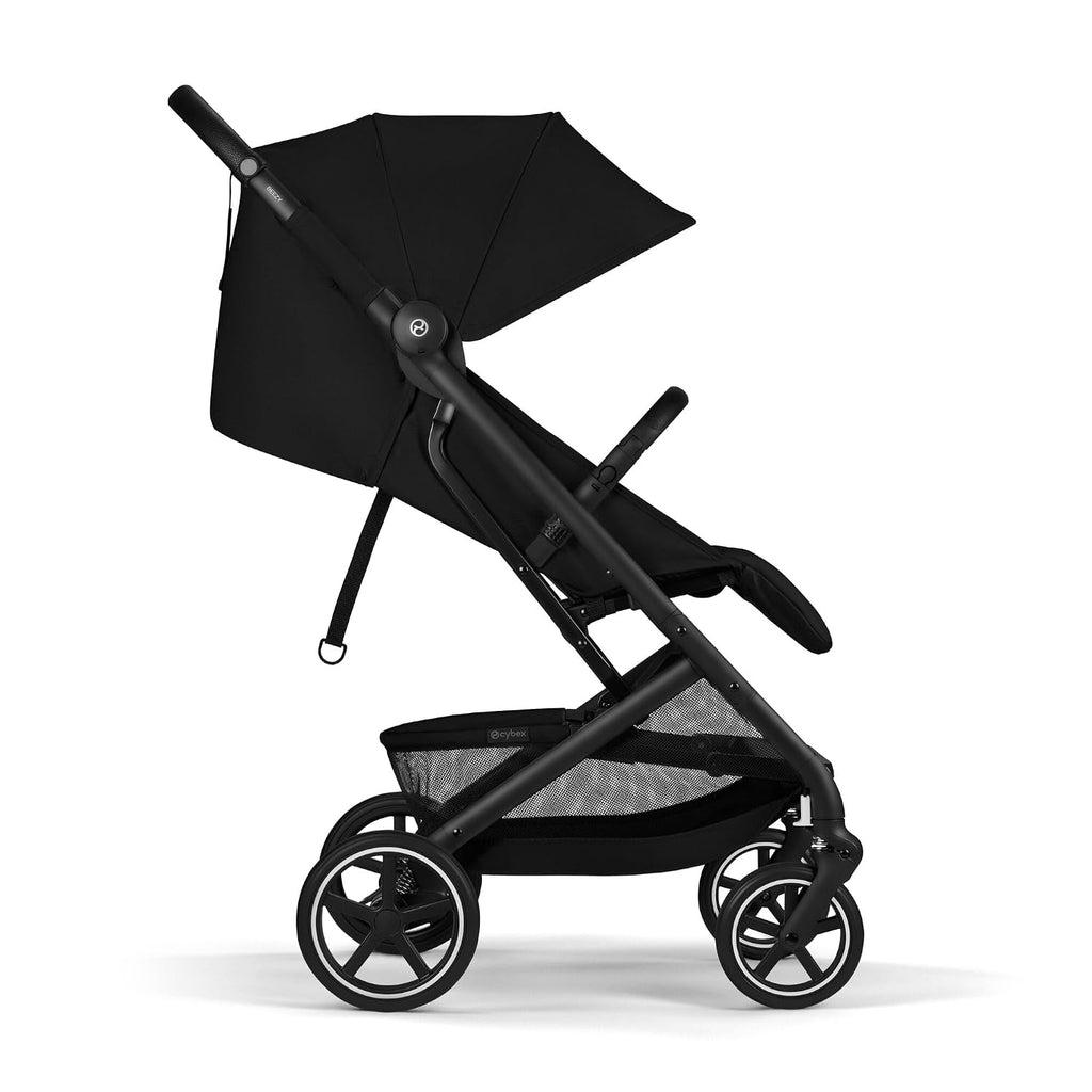 Gold Kinderwagen BEEZY mit Ergonomischer Liegeposition, Ab Geburt bis 4 Jahre (max. 22 kg), Kompakt faltbar, Einhand-Gurtsystem, Magic Black