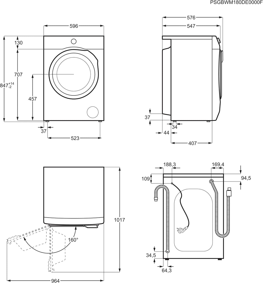 Waschmaschine 8kg, Serie 6000 ProSense: Mengenautomatik (Waschdauer+Energie anpass.), Startzeitv., Nachlegef., Vollwasserschutz, 1400 U/min, L6AMZ48FL