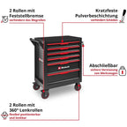 Leerer Werkstattwagen mit 6 Schubladen, Interlock-System, kugelgelagerten Führungsschienen, 135 kg Tragfähigkeit, Feststellrollen
