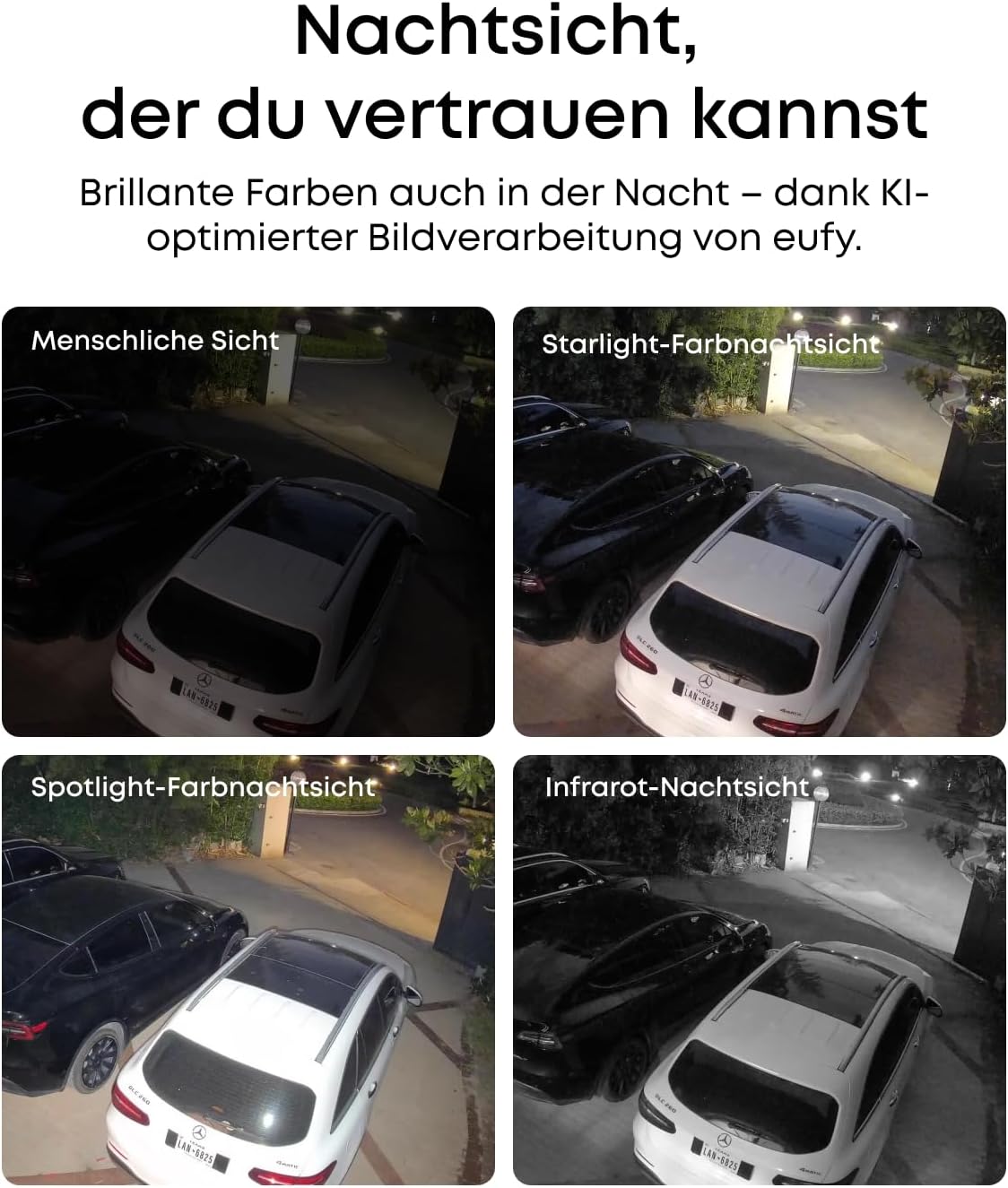 S4 kabellose Solar-Outdoor-Kamera, 4K UHD, 3-Linsen-PTZ, 360° Auto-Tracking, 8x Hybridzoom, Farbnachtsicht, kompatibel mit HomeBase S380