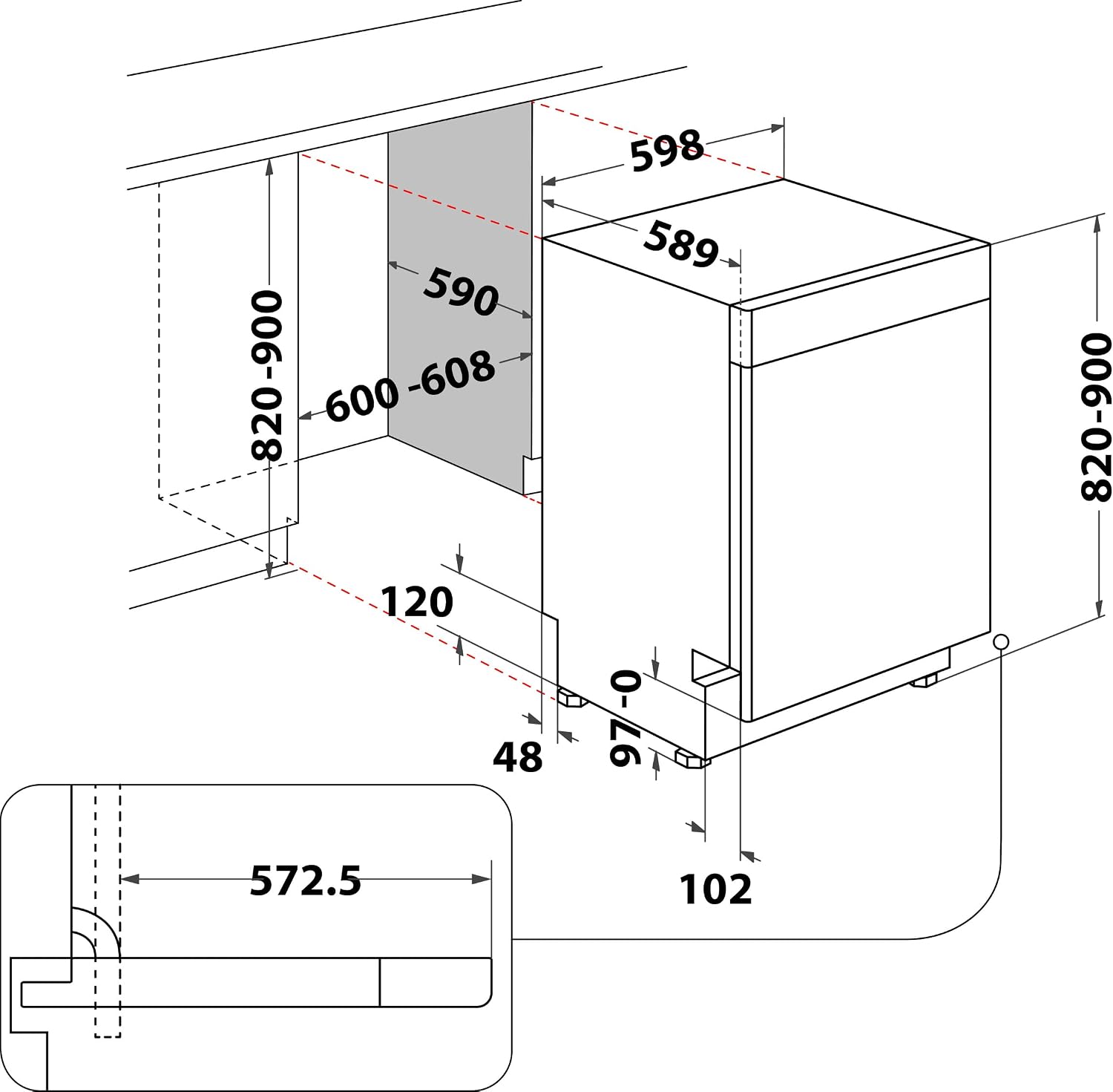 BK4UB14BN7A0X Unterbau-Geschirrspüler 60 cm, ActiveDry mit automatischer Türöffnung, Startzeitvorwahl, MultiZone, Besteckschublade flexibel beladbar