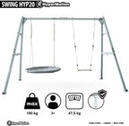 Doppelschaukel, Stahlgestell + Zubehör, Nestchen-Hängematte, max. 180 kg, verstellbare Seile, für Garten/Kinder/Erwachsene, ab 3 J.