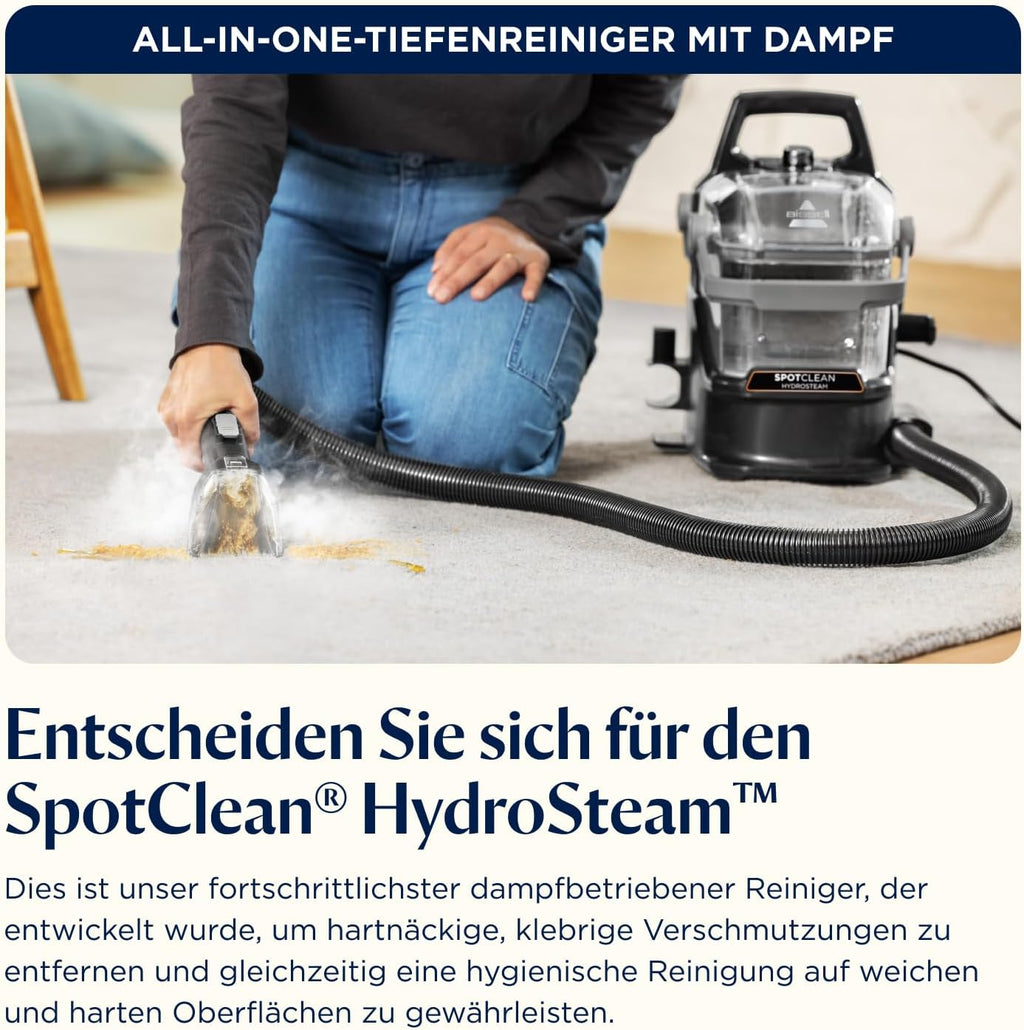 SpotClean HydroSteam Polster- und Teppichreiniger mit HydroSteam Dampf- & Nasssauger, 1000W Motor, für Teppiche, Polster, Auto, Modell 3689N