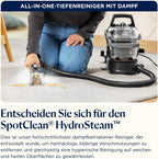 SpotClean HydroSteam Polster- und Teppichreiniger mit HydroSteam Dampf- & Nasssauger, 1000W Motor, für Teppiche, Polster, Auto, Modell 3689N