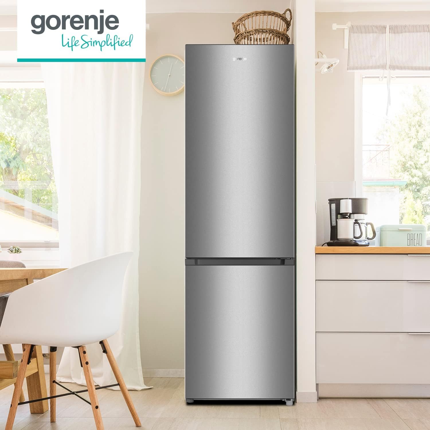 RK 4182 PS4 Kühl-Gefrier-Kombination, Höhe 180 cm, Kühlen 198 L, Gefrieren 66 L, Gemüsefach, 39 dB, LED Beleuchtung, HxBxT: 180x55x55,7 cm, Grau