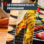 OptiGrill Elite XL Kontaktgrill, 16 Programme, digitales Display, Garstufenanzeige, XL-Platten, Grillboost, intuitiv, Edelstahl, GC760D12