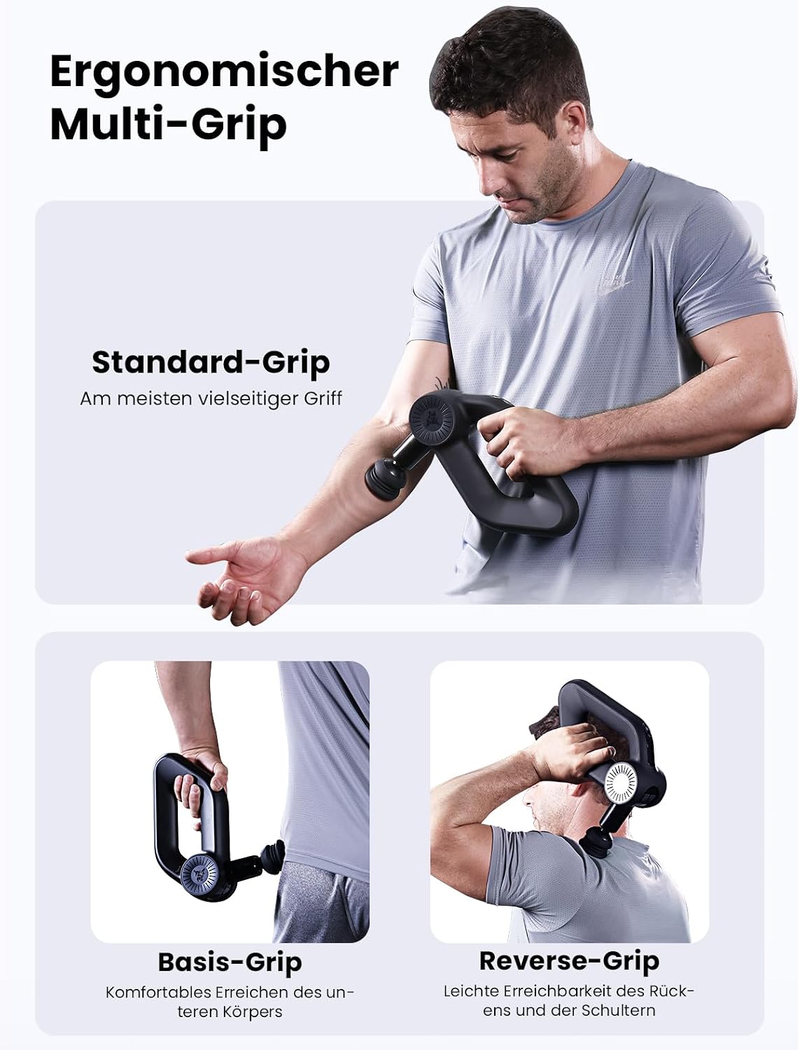 D6 Pro Massagepistole mit 16mm Amplitude und OLED-Bildschirm, Percussion Massage Gun inkl. Tragetasche, für Schulter Rücken Bein Muskelentspannung