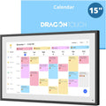 15.6 Zoll Digitaler Wandkalender, FHD 1920x1080 Touchscreen, 32GB Speicher, Familienplaner mit Wandhalterung, Schwarz