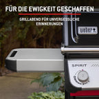 E-310 Gasgrill, 3-Brenner, Snap-Jet Zündung, 51x46cm Grillfläche, robuste Räder, Warmhalterost, Works Seitenablagen kompatibel, Schwarz/Silber