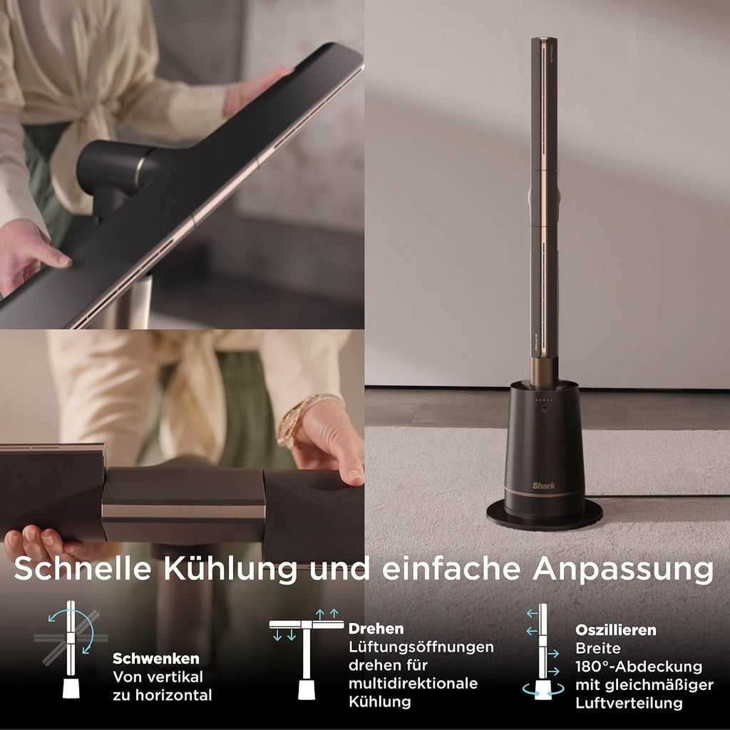 TurboBlade Turmventilator, leise, Hochgeschwindigkeit, 20m Reichweite, 10 Stufen, 180° Osz., Fernbed., Timer, einf. Reinigung, anthrazit, TF200SEU