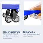 Hubwagen 2500 kg aus Stahl 1150 mm Gabellänge Five-R Gummirollen Gabelhubwagen Handhubwagen Palettenwagen Blau