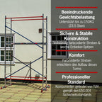 Heimwerken Gerüstturm 4m - Fahrbares Arbeitsgerüst aus Aluminium mit Schneller Montage