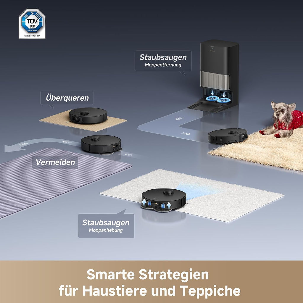Saugroboter L40s Pro Ultra, selbstreinig. Wischmopps, 19.000 Pa, 100% Detangling DuoBrush, ausfahrb. Wischmopps, Hindernisvermeidung