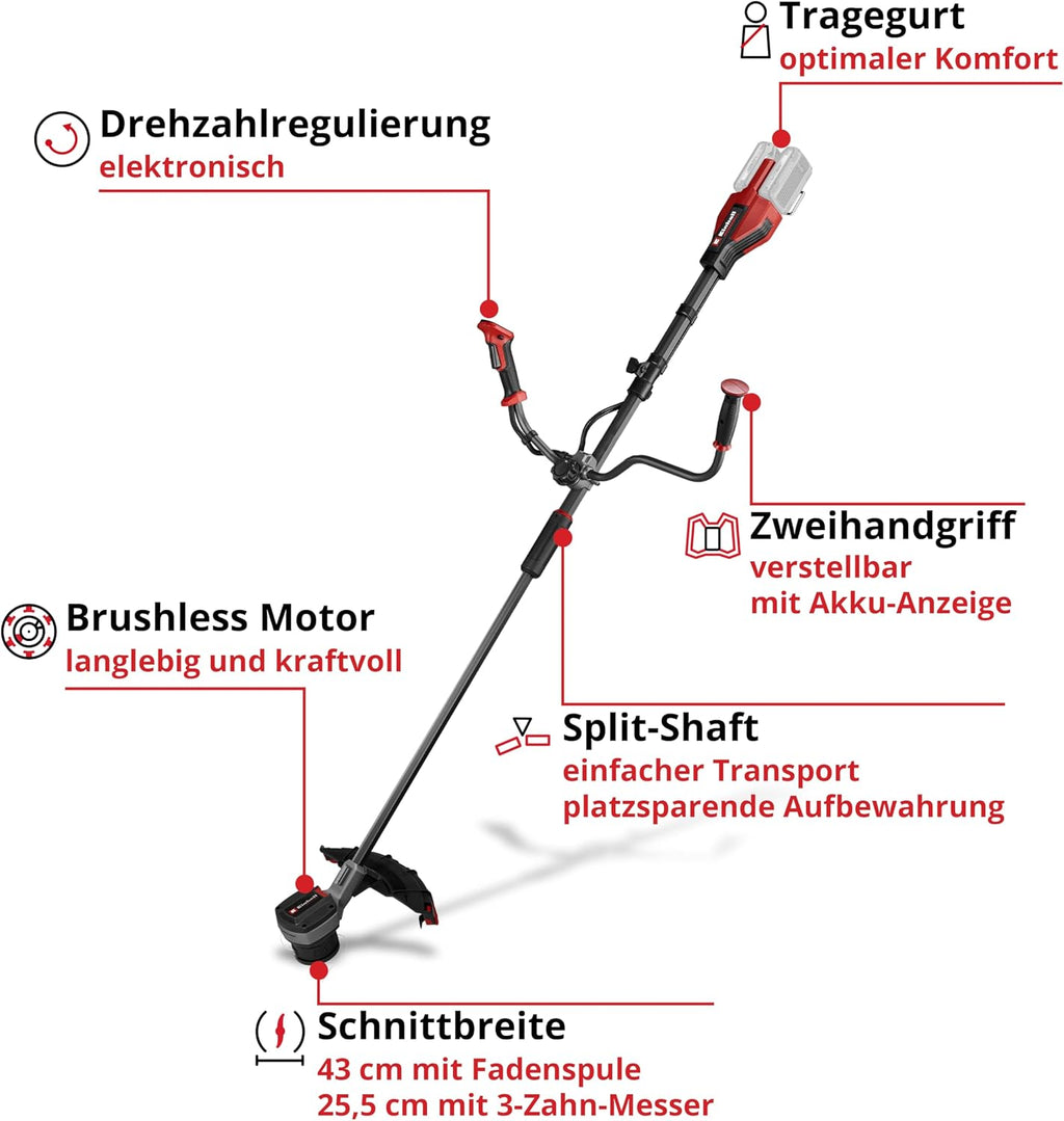 Akku-Sense GP-BC 36/430 Li BL - Solo Power X-Change (36 V, Brushless, 43 cm Schnittbreite, Doppelfaden mit Tippautomatik, 3-Zahn-Messer, ohne Akku)