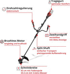 Akku-Sense GP-BC 36/430 Li BL - Solo Power X-Change (36 V, Brushless, 43 cm Schnittbreite, Doppelfaden mit Tippautomatik, 3-Zahn-Messer, ohne Akku)