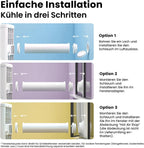 Breezy Cool Pro 2.6 Klimagerät, 9000 BTU, 2,6kW, Kühlen/Ventilieren/Entfeuchten, App, bis 88m³ (33m²), Abluftschlauch, Energie A