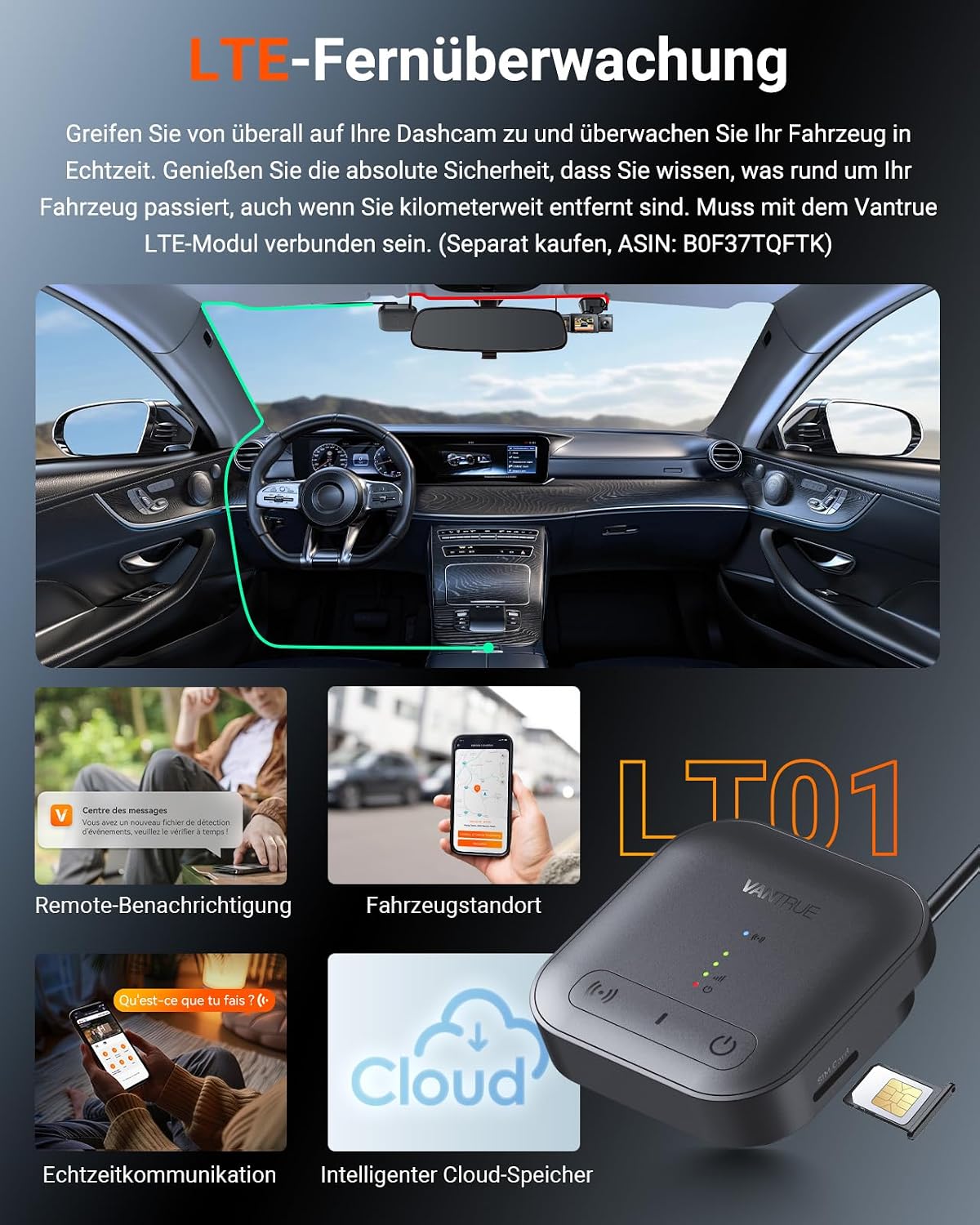 N4S 3-Kanal Dashcam 2.7K+2.5K+1440P Vorne Hinten Innen, STARVIS 2 HDR Nachtsicht, 5GHz WLAN GPS, 24h Parküberwachung G-Sensor, Max 1TB, CPL optional
