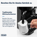 Magnifica S Kaffeevollautomat, klassischer Milchaufschäumer, Espresso & Cappuccino, Bedienfeld mit Tasten, Schwarz, ECAM11.112.B