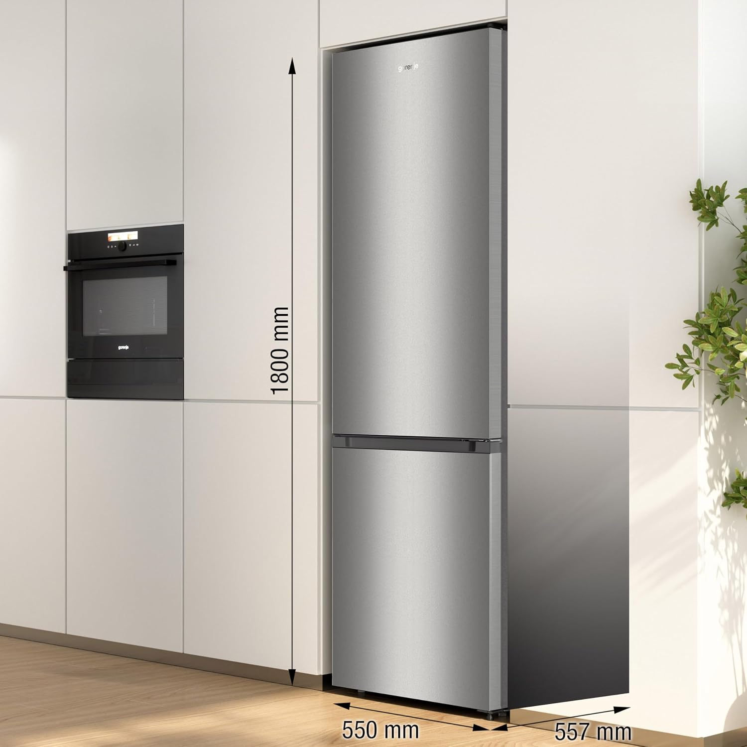 RK 4182 PS4 Kühl-Gefrier-Kombination, Höhe 180 cm, Kühlen 198 L, Gefrieren 66 L, Gemüsefach, 39 dB, LED Beleuchtung, HxBxT: 180x55x55,7 cm, Grau