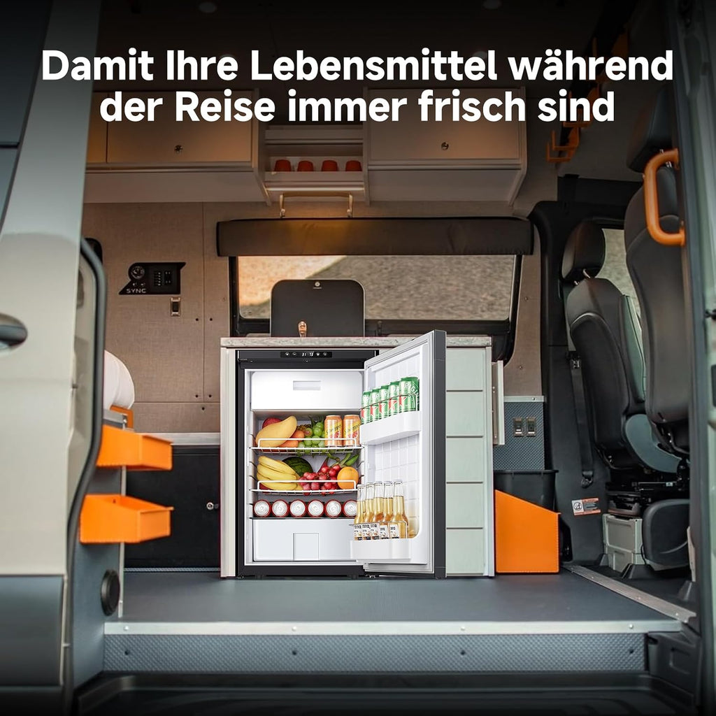 83L Kompressor Kühlbox mit APP-Steuerung, 12/24V DC, LED-Leuchten, bis -20°C – ideal für Auto, LKW, Boot, Wohnmobil, Camping und Reisen