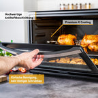 Minibackofen 60L 2000W - Pizzaofen & Backofen, Temperaturregelung bis 230°C, 6 Modi, 60 Min Timer, 4 Einschubhöhen, inkl. Backblech, Grillrost & Drehspieß