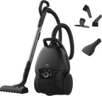 Staubsauger m. Beutel, 69 dB, HEPA, 5 L Beutel, Turbo-Düse für Tierhaare, 12 m, alle Böden, Zusatzdüsen, grau, VX9-5-EBR