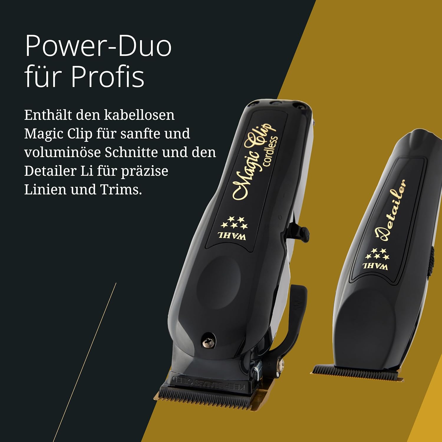 Kabellose Barber Combo mit Magic Clip & Detailer Li - Titan-Klingen - 100 Minuten Laufzeit