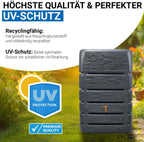 Slim Stone Decor Regentonne Mauertank 510L, Graphite Grey, Steinoptik, für Außenbereich, Gartenbewässerung