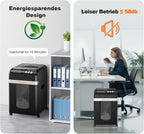 Automatischer 200-Blatt-Einzug Aktenvernichter, 60 Min Dauerbetrieb, DIN P-4 Mikroschnitt, 31L Behälter, leise 58 dB, energiesparend, C283