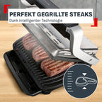 OptiGrill Elite XL Kontaktgrill, 16 Programme, digitales Display, Garstufenanzeige, XL-Platten, Grillboost, intuitiv, Edelstahl, GC760D12