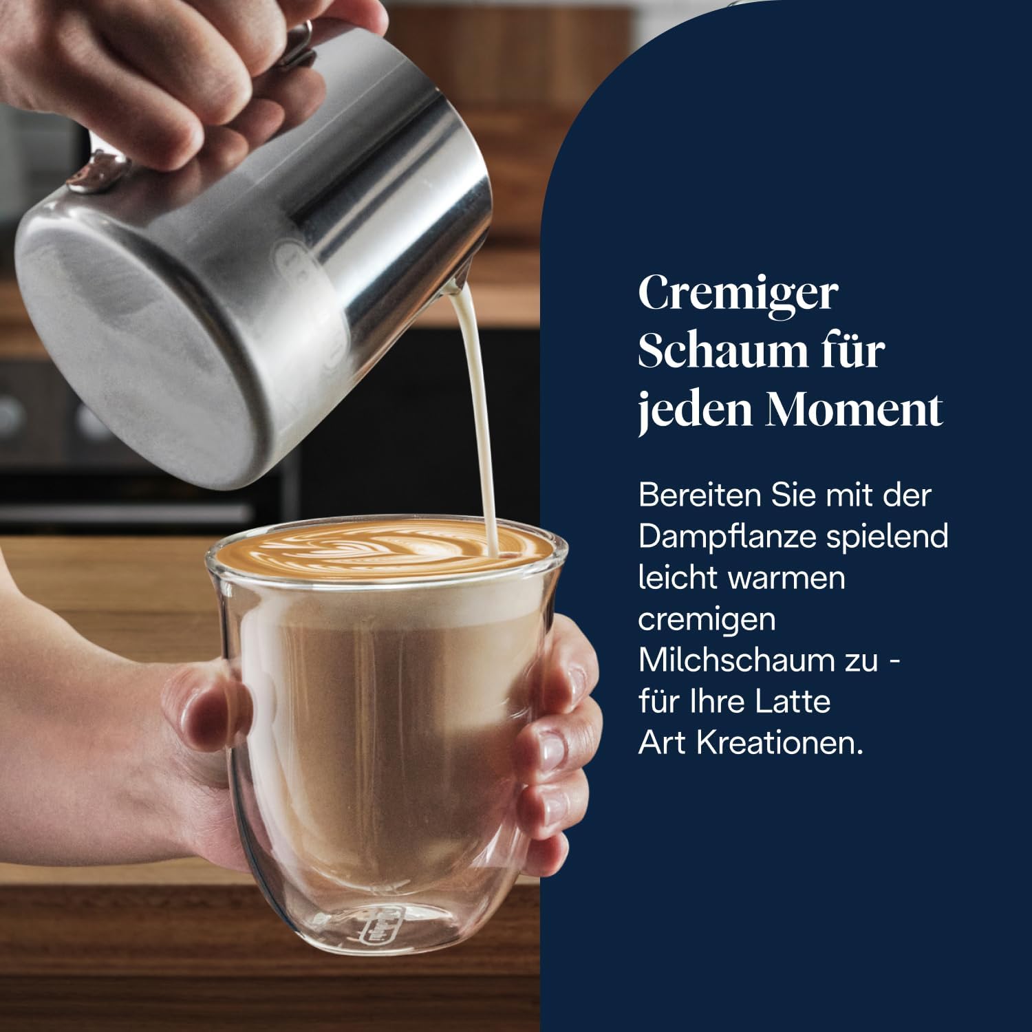 La Specialista Arte EC9155.MB, Mahlwerk, 8 Stufen, 15 Bar, 3 Temp., Milchschaumdüse, 1550W, 1,7L, Edelstahl/schwarz, inkl. Kit