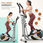 Crosstrainer Ellipsentrainer für Zuhause, 16 Widerstandsstufen, leiser magnetischer Antrieb, 6 kg Schwungrad, LCD-Monitor & Pulsmessung