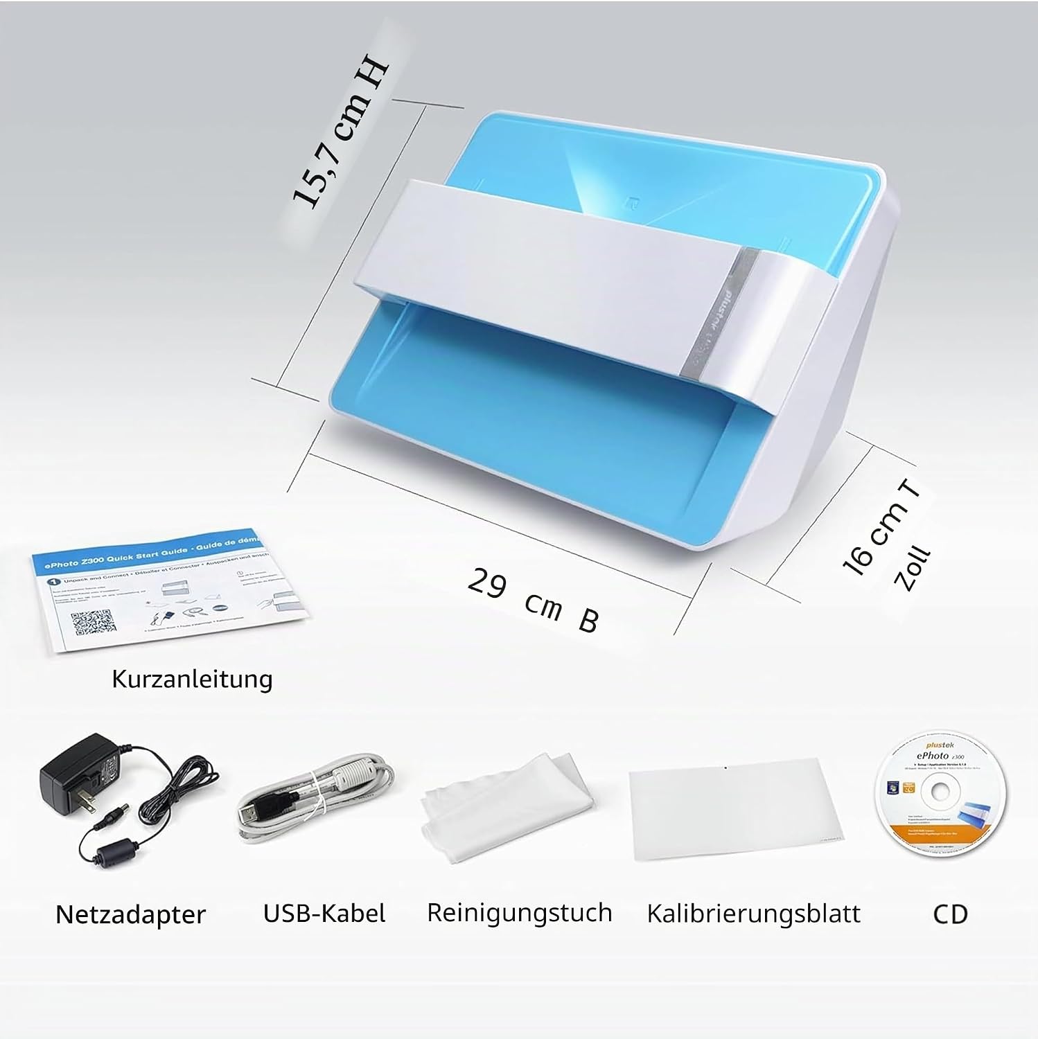 Foto-Scanner ePhoto Z300 – Scannt 4x6 Fotos in 2 s, automatische Ausrichtung, CCD-Sensor