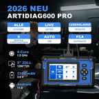 ArtiDiag600 Pro OBD2 Diagnosegerät für alle Fahrzeuge - 9 Servicefunktionen (Öl/ABS/DPF/SRS/SAS/Injektorcodierung)