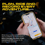 Moto II Navigationsgerät für Motorräder, globale Navigation, Minikarten, 14h Akku, IP67 wasser-/stoßfest, USB-C + Riemenhalterung