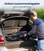 Leichter faltbarer Rollstuhl bis 150 kg, 17 kg, Doppelbremsen, Selbstantrieb, pannensichere Reifen für Erwachsene (Hellgrau)