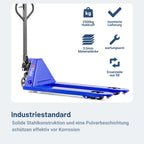Hubwagen 2500 kg aus Stahl 1150 mm Gabellänge Five-R Gummirollen Gabelhubwagen Handhubwagen Palettenwagen Blau
