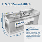 Silver Dynamic AGM Batterie A4 – Start-Stop und xEV Autobatterie 12V 105Ah 950A – Starterbatterie für Autos mit hohem Energiebedarf