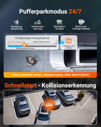 N4S 3-Kanal Dashcam 2.7K+2.5K+1440P Vorne Hinten Innen, STARVIS 2 HDR Nachtsicht, 5GHz WLAN GPS, 24h Parküberwachung G-Sensor, Max 1TB, CPL optional