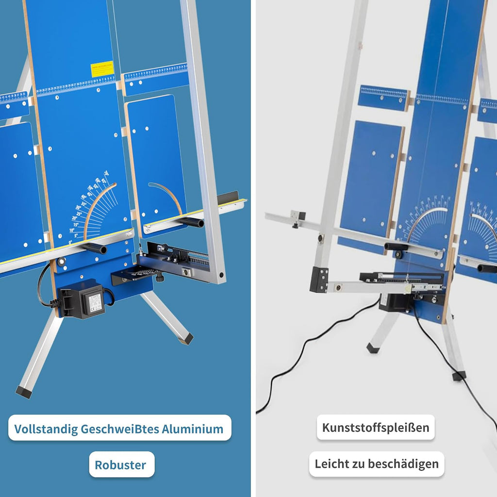 Hochpräziser Styroporschneider 260W, geschweißt-einteilig, freistehend 1.300mm, Komplettset mit 10 Schneidedrähten