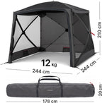 Faltbarer Pop Up Pavillon 2x2m mit Schnellaufbau & UV-Schutz - wasserabweisender Camping Pavillon mit Sturmleinen & robusten Stahlheringen