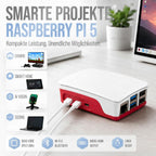 Raspberry Pi 5 8GB 128GB Starter Set mit 27W Netzteil, Lüfter-Gehäuse & 4K Micro HDMI Kabel - Ideal für Smart Home, Retro Gaming & Home Assistant