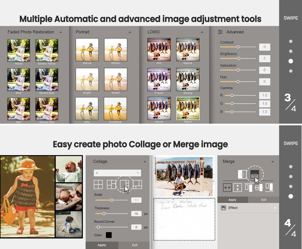 Foto-Scanner ePhoto Z300 – Scannt 4x6 Fotos in 2 s, automatische Ausrichtung, CCD-Sensor