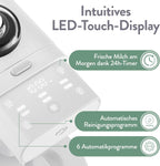 Pflanzenmilchbereiter Mila 1L, 6 Programme, Auto-Reinigung, LED-Touch-Display mit Timer, für Nussmilch/Sojamilch/Haferdrinks, inkl. Sieb & Rezeptbuch