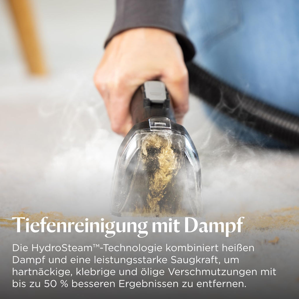 SpotClean HydroSteam Polster- und Teppichreiniger mit HydroSteam Dampf- & Nasssauger, 1000W Motor, für Teppiche, Polster, Auto, Modell 3689N