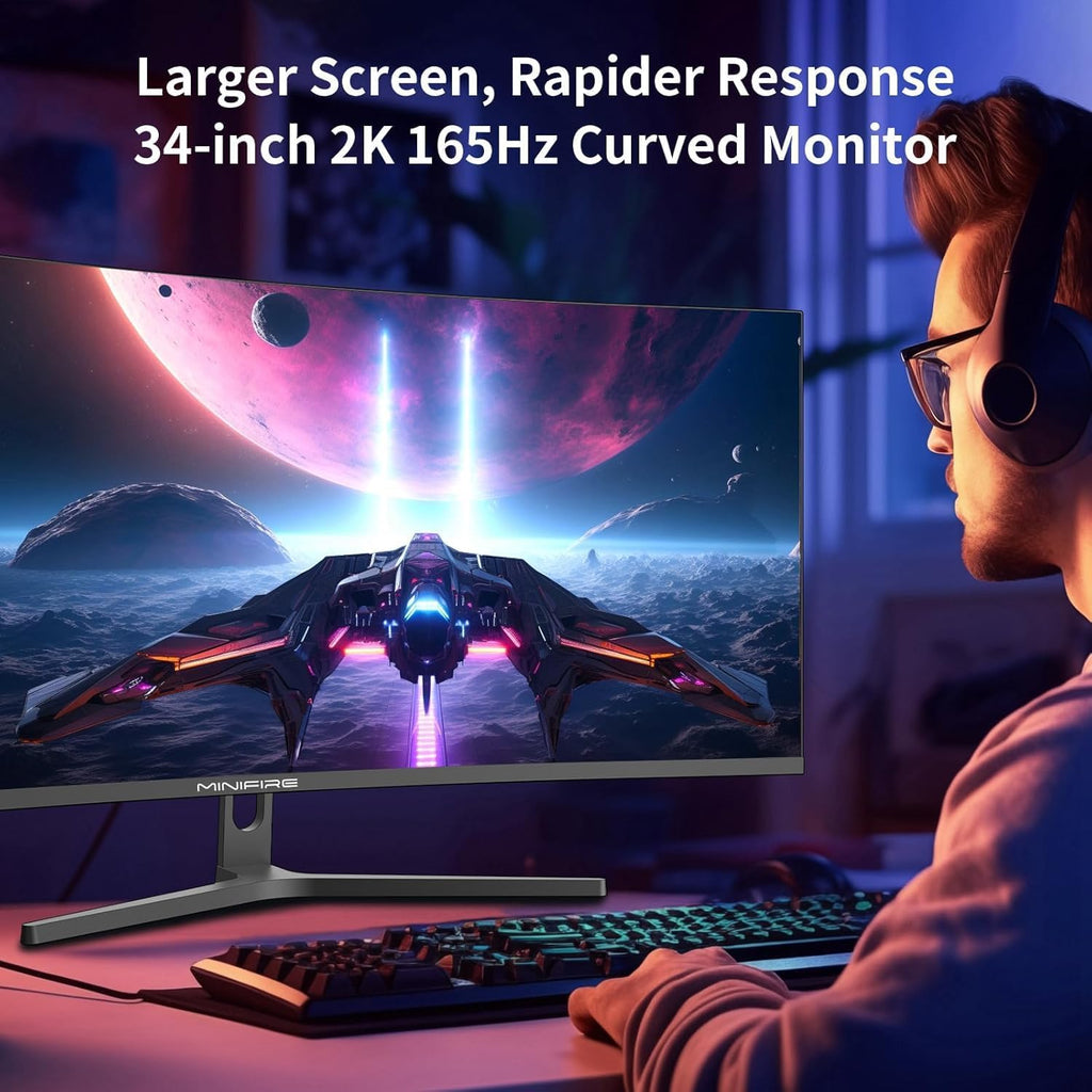 34" UWQHD Curved Monitor, 3440x1440, 165Hz, 1500R, 1ms MPRT, FreeSync, HDR, 300nits, sRGB 125%, DCI-P3 95%, VA, HDMI/DP, MFG34C5Q
